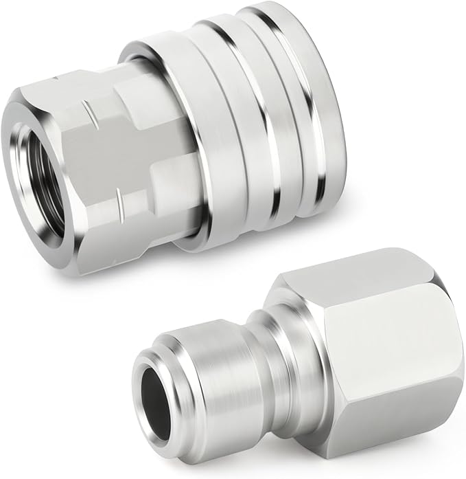 TAISHER 12PCS 304 Stainless Steel Pressure Washer Adapter Kit, Quick Connect Fittings，1/4" Female