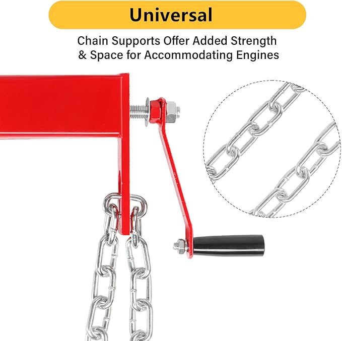 4000lbs 2 Ton Load Lever Engine Hoist Crane Cherry Picker Lift Tool Heavy Duty, Red (Load Leveler)