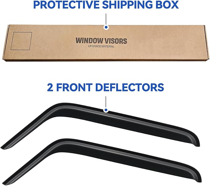 Window Visors Rain Guards for 2007-2018 Jeep Wrangler 2-Door, Out-Channel Window Vent Wind Deflectors Visors Shades for 07-18 Wrangler JK (2-Door ONLY)
