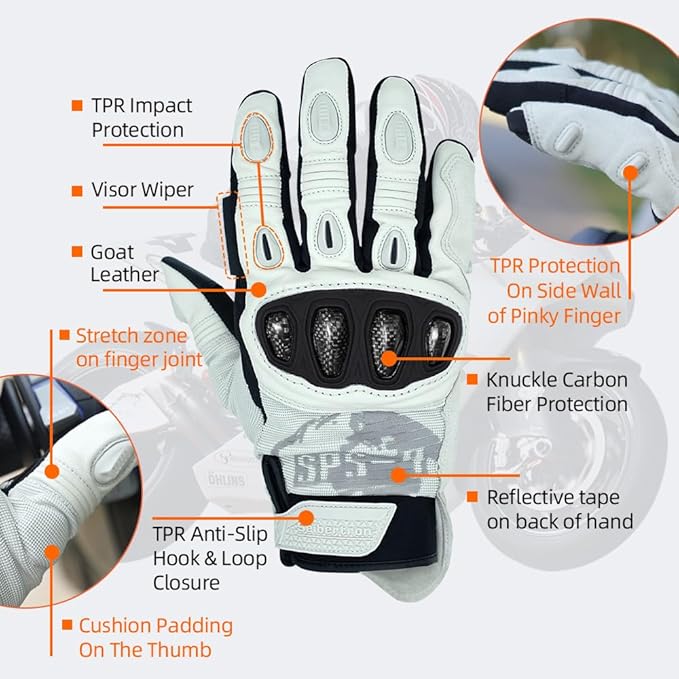 Seibertron SPS Series Touchscreen Motorcycle Motocross BMX ATV MTB Bicycle Cycling Full or Half Finger Gloves Adult and Youth