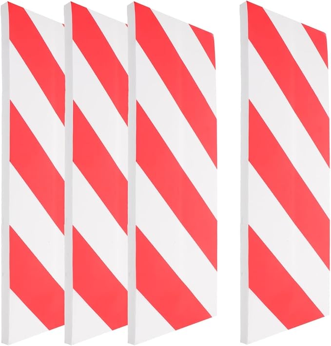 VOSAREA 4pcs Reflective Foam Wall Protector for Garage Poles Corner Guard Padding for Parking Garages Wall Guards to Protect Walls