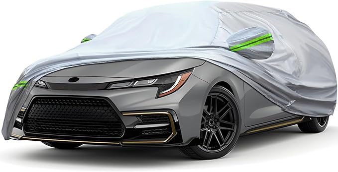 KEYOOG Full Car Cover Is All-weather Waterproof 6-layer, Universal In All Seasons, Snow Prevention, Rainproof, Acid Rainproof, Sunscreen, Ultraviolet-proof, Universally Applicable To Sedan (178"-189")