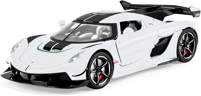 Toy Cars Model Jesko 1/22 Diecast Metal Sports Toy Cars for Boys, Alloy Collectible Model Car with Sound and Lights, Race Model Car for Kids