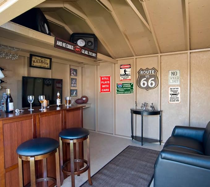 HomDeo Funny Vintage Plays with Cars Metal Sign Garage Man Cave Home Bar Decor 8x12 Inch