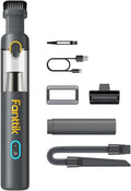 Fanttik Slim V8 Mate Cordless Car Vacuum Suction Power 12000Pa, Portable Mini Vacuum with Flexible Hose and Pet Brush, Type-C Charge, Portable for Car, Office Desk, Keyboards, Gray