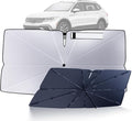 Windshield Sun Shade Umbrella for 2018-2023 Volkswagen VW Tiguan Accessories: Custom Fit 210T Silver, Foldable Sunshade Front Window Sun Visor, Blocks UV Rays, Keeps Car Cool for S/SE/SEL/SEL R-Line