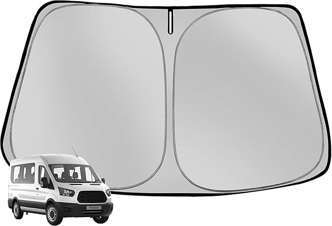 Windshield Sun Shade for 2015-2025 Ford Transit Wagon XL,Wagon XLT,Connect Van XL Foldable Sun Sunshade for Car Front Window Automotive Interior Protector Custom Fit Accessories