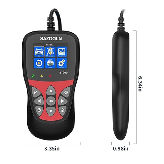 BT900 Car-Battery-Tester 6V 8V 12V, Automotive 100-2000CCA Battery-Load-Tester Analyzer, Digital Auto Battery Analyzer for Car Truck Marine Motorcycle SUV Boat,Black ﻿