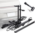 EBike Rack with Ramp, 200 lbs Capacity Heavy Bike Rack Electric Bike Carrier for 2 E-Bike, Foldable Bike Racks for Tow Hitch Up to 5-inch Fat Tire 2'' Receiver