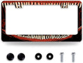 Funny Bloody Teeth License Plate Frame Scary Mouth License Plate Holder Stainless Steel Accessories Cars Decor with 2 Holes and Screws Fits Standard Us Ca Vehicles License Plate Frames 12.2 X 6 Inch