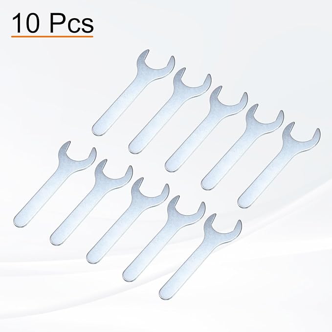 HARFINGTON 10pcs Small Wrench Open End Wrench 28x135x2.8mm Metric U-Shaped Single Open Ended Spanner Super Thin Small Flat Head Galvanizing Wrench for Automotive Repair Furniture Assembly