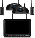 4 Cameras Wireless RV Backup System with 7-Inch Monitor, 2 Rear Sharkfin 2 Side Cameras, IR Night Vision, IP69k Waterproof Recording, Compatible with Furrion Pre-Wired RV Truck Trailer BW4