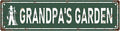GRANDPA'S GARDEN Vintage Metal Tin Sign, Street Sign, Home Decor, Room Decor, Wall Decor, Bathroom Decor, Bar Decor, Cafe Decor, Garage Decor, 16 x 4 Inch