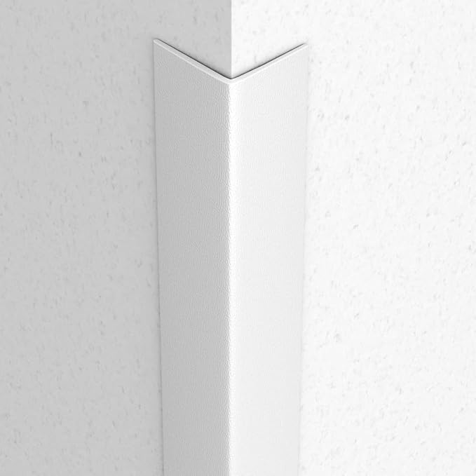 Proflex Wall Corner Protector - White Textured 1-1/2 inch x 60 inch - Pack of 6 - Self Adhesive Corner Guards for Walls Edge Protection – Easy to Apply – No Tools Needed