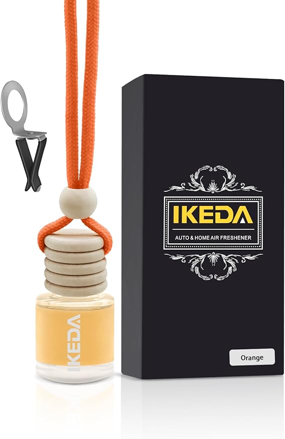 IKEDA Car Air Freshener, Car Fresheners for Men & Women, 45+Day Long Lasting Fragrance Hanging Air Fresheners Scents, with Clip, Perfect for Auto and Home,10ml, Citrus