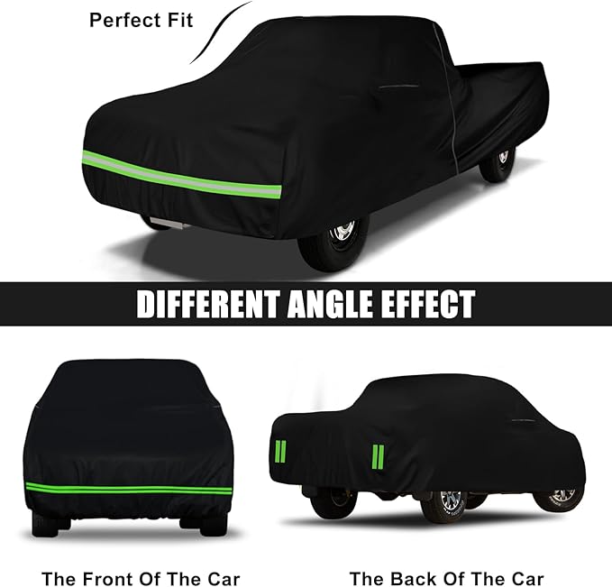 Waterproof Car Cover Compatible with Chevrolet C10 C20 K10 K20 1960-1987 Standard Cab Short Bed Accessories, 420D All Weather Car Covers with Zipper&Lock for Car Dust Snow Rain Hail Protection