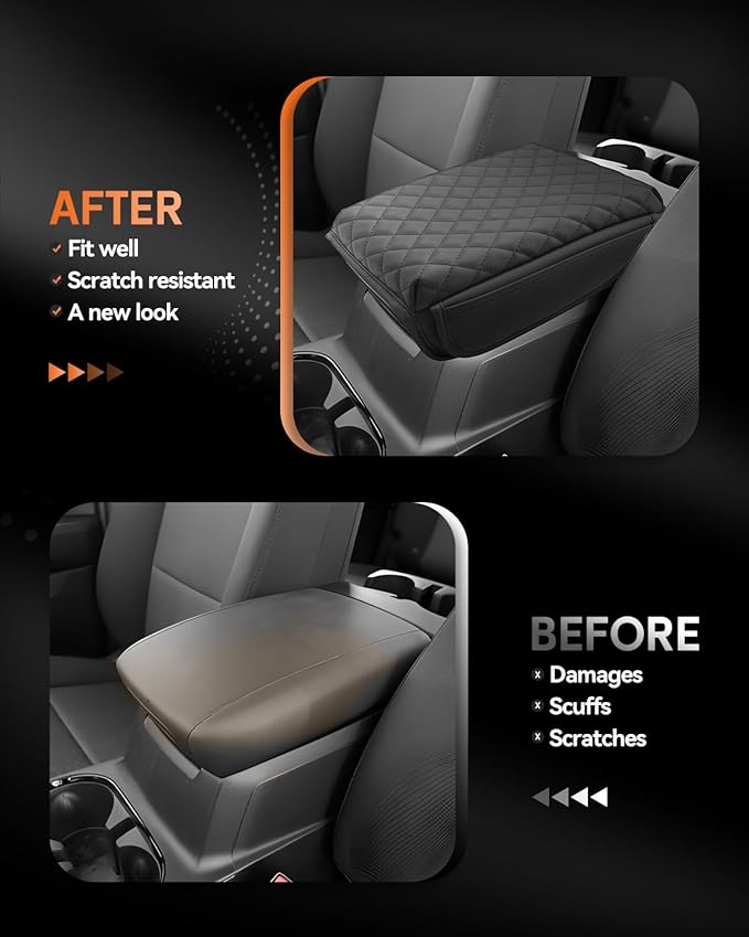 CDEFG for Chevrolet Colorado 2023-2025 2026 Center Console Cover Armrest Box Cover for Chevy Colorado (WT, LT, Trail Boss, Z71, ZR2) Accessories Console Arm Rest Protector 2 Side Pocket