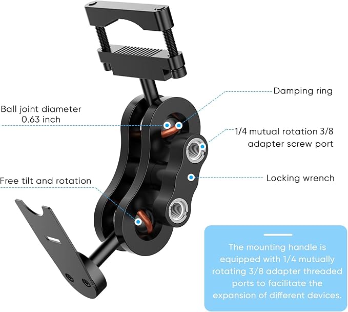 Radar Detector Mount,Aluminum Rearview Mirror Rod Radar Bracket,for Escort / Beltronics Vector / Rocky Mountain Phantom-T Radar