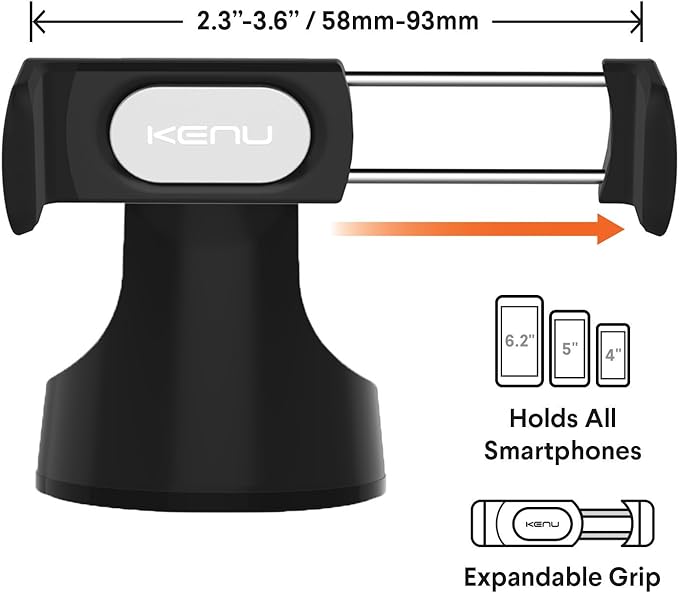 Kenu Airframe Pro | Android Vent Car Phone Mount & iPhone Car Holder, Black & Airbase Pro, Dashboard & Windshield Car Phone Holder Mount, Cell Phone Stand, Suction Cup, 360-Degree Pivot
