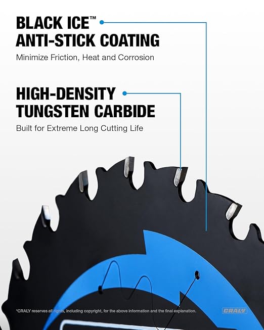 CRALY 5-3/8 Inch 24T Wood Framing & 30T Metal & 50T Aluminum Cutting Circular Saw Blade, 20mm Arbor, Carbide Tipped, Thin Kerf, Black Ice™ Coating, for Wood, Aluminum, Metal, 3-Pack(C054243050-3D)