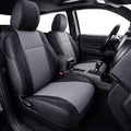 LUCKYMAN CLUB Tacoma Custom Fit Seat Covers for 2024 2025 Tacoma Crew Cab with Faux Leather (Black & Gray)