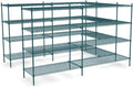 NSF 7' x 9' Walk-in 4-Tier Shelving Unit Kit with S-Hooks, Commercial Storage Rack Unit, Organizer Shelves System Kit, Heavy Duty Racking for Storage, Shelving Kits (Green Epoxy)