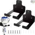 2 Pack Heavy Duty Weed Eater Hanger Wall Mount, Garage Organizer Trimmer Rack for Grass Trimmer Wall Mounted, Black Power Tool Hanger Storage Rack, Weed Wacker Hooks for Garage