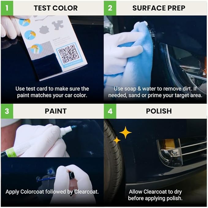 TouchUpDirect 8W6 Parisian Night Pearl Compatible with Toyota Exact Match Touch Up Paint Combo - Preferred Kit