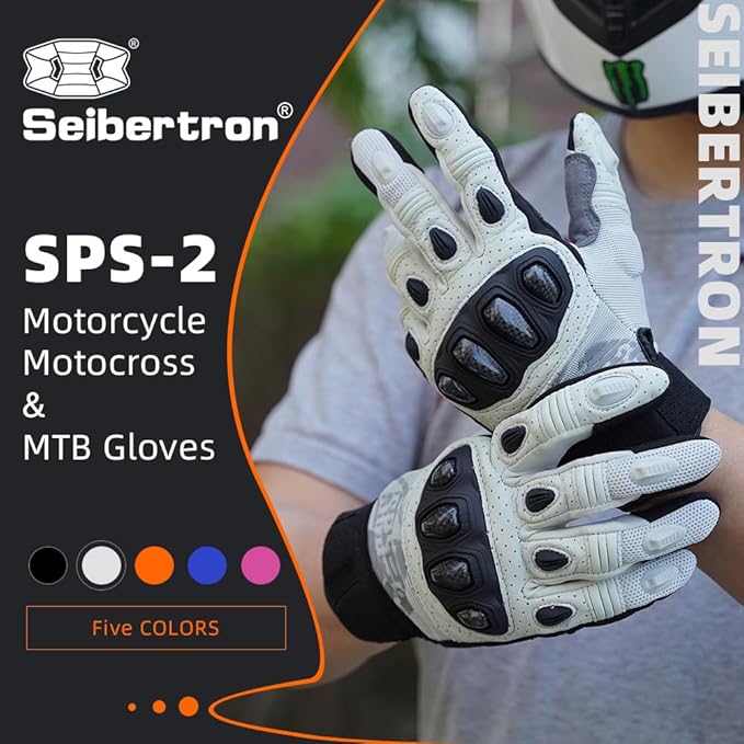 Seibertron SPS Series Touchscreen Motorcycle Motocross BMX ATV MTB Bicycle Cycling Full or Half Finger Gloves Adult and Youth