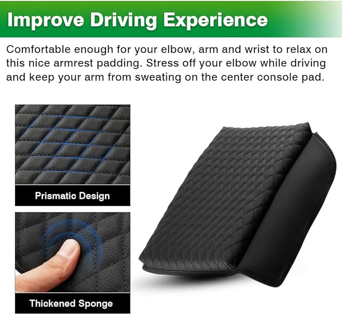 Shademax Custom Fit for Center Console Cover Ford 2021-2025 2026 F-150 Ford F150, 2022-2025 F150 Lightning Work Surface Console Armrest Cover Console Cushion Pad PU Leather Armrest Seat Box Protector