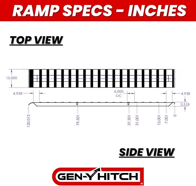 Gen-Y Heavy Duty Aluminum Loading Ramps - Set of 2-10 Foot Trailer Ramps, 10000 lbs Capacity, 15 Inch Wide, Hybrid Hook and Plate Ends, Serrated Cross Rungs for Maximum Traction