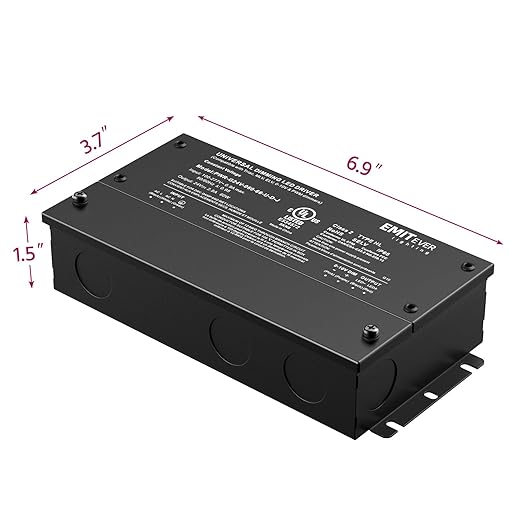 EMITEVER Dimmable Led Driver, 2 Packs 60W AC 110V-277V to DC 24V Transformer, 5-in-1 Dimming: ELV/MLV/TRIAC / 0-10V / 1-10V / 10V PWM/Potentiometer, Waterproof IP67 and UL Listed,Class 2