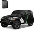for 1987-2006 Jeep Wrangler 2 Doors 420D Cover Outdoor Waterproof UV Protection, for JK, JL, CJ, YJ, TJ, Full SUV Car Cover with Cotton Layer, 2 Zipper Door, Reflective Strip, Storage Bag