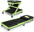 PM PERFORMOTOR 36 Inches Folding 2 in 1 Rolling Z Creeper, Adjustable Roller Garage Chair Lay Down or Sit, 6 Pcs 2" Casters, 150kg Weight Capacity, Green,PM-TOL-CPS36-GR