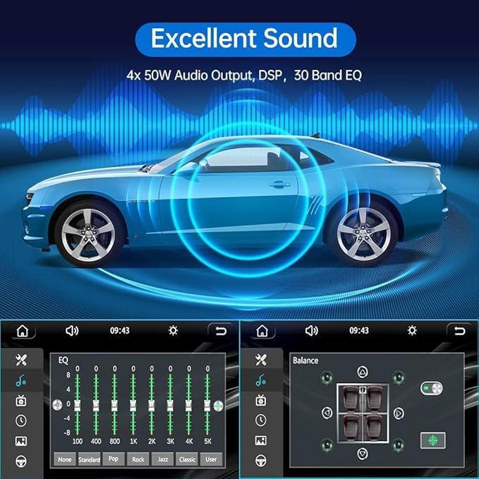 7" Wireless Double 2 Din Car Stereo Apple Carplay Radio Screen for Car Audio Receivers, Bluetooth Car Play Android Auto Touchscreen Head Unit,RCA Outputs, Backup Camera, SWC, FM/AM