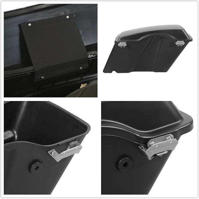 XFMT Motorcycle Saddlebags Matte Black Hard Saddle Bags Trunk For Harley Touring Road King Street Glide Road Glide Electra Glide Ultra Classic 1994-2013