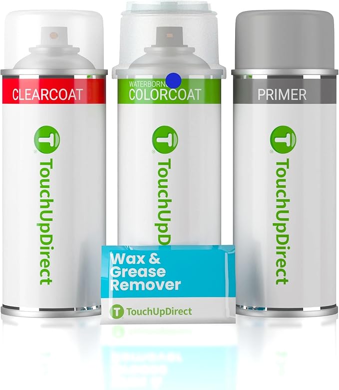 TouchUpDirect 8W7 Dark Blue Metallic Compatible with Toyota Exact Match Touch Up Paint Aerosol - Preferred Kit