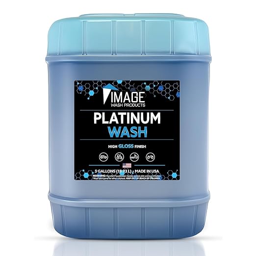 Image Wash Products - (5-Gallon Platinum Wash Car Soap – Car Wash Foam Soap for Foam Cannon & Pressure Washer | High Gloss RV/Truck Wash Soap | Bubble Gum Scent, Detailer Grade Car Soap