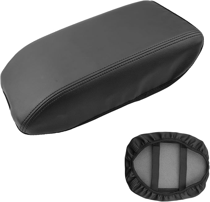 SXCY Fit for 2023 2024 2025 Honda Accord Armrest Cover for 2023 2024 2025 Accord Center Console Cover for 2024 2025 Honda Accord Accessories Armrest Cushion(Leather Cover with Black Stitching)
