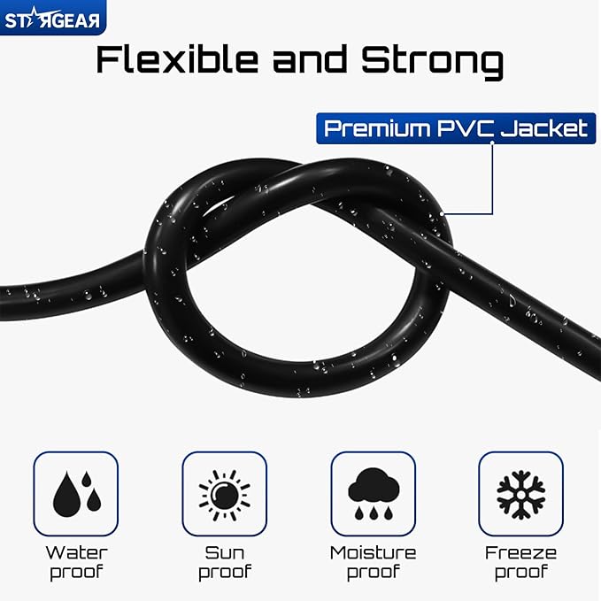Starlink Mini Cable 32.8FT, 16AWG Replacement Starlink DC Power Cable Starlink Mini Accessories, Starlink Power Cord Barrel Jack 5A Charging Cord Waterproof Outdoor