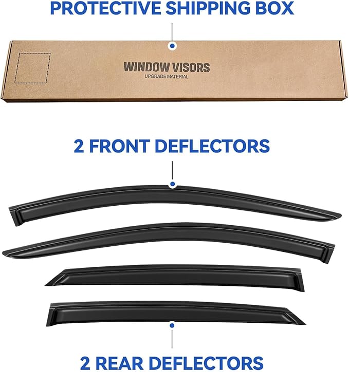 Window Visors Rain Guards Shield for 2021 2022 2023 2024 2025 Hyundai Elantra, Out-Channel Window Vent Wind Deflectors Visors Shades for 21-25 Elantra