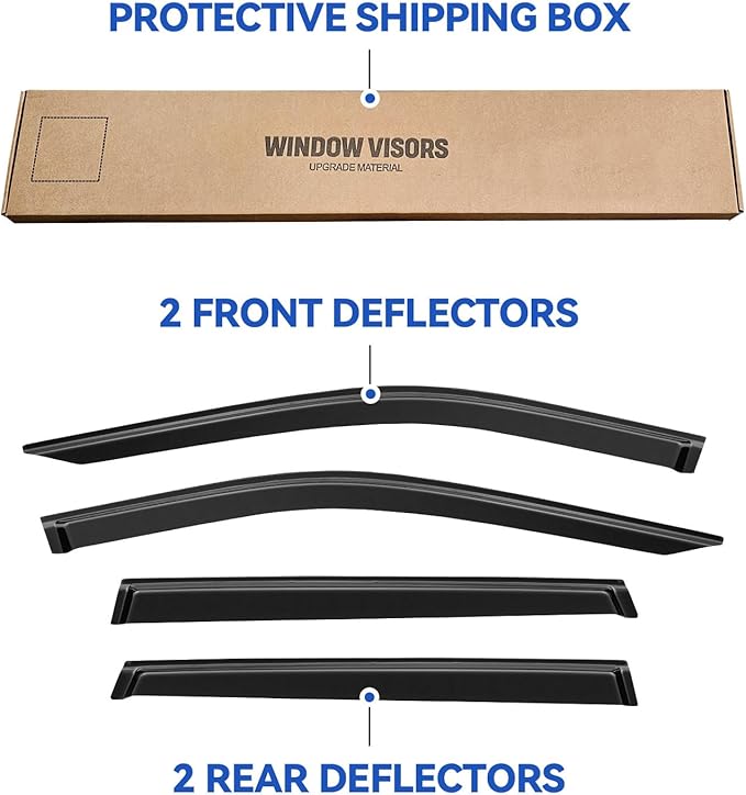 Window Visors Rain Guards for 2017-2025 Jeep Compass, Out-Channel Window Vent Wind Deflectors Visors Shades for 17-25 Compass