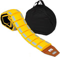 Pyle Portable Vehicle Traffic Speed Bump - 9.8' ft Heavy Duty Reflective Plastic Humps, Car Truck Automotive Vehicles Speed Bumps for Asphalt Concrete Gravel Garage Driveway Roads Parking Lot - PSPD16