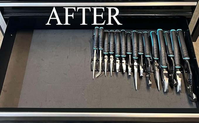 Plier Organizer Rack for Tool Box Storage, Holds Regular and Wide Handle Pliers, Fits Toolbox or Chest Drawers, Durable and Space-Saving Design by MLTOOLS