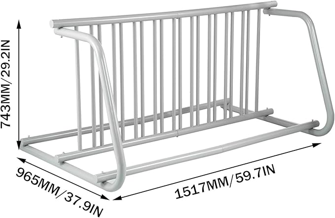 BestEquip 10 Holders Floor Bike Rack, 59" Length All-Steel Grid Bike Rack, 10-Bike Capacity Dual-Side Storage Stand for Garages Streets Yards Bike Events