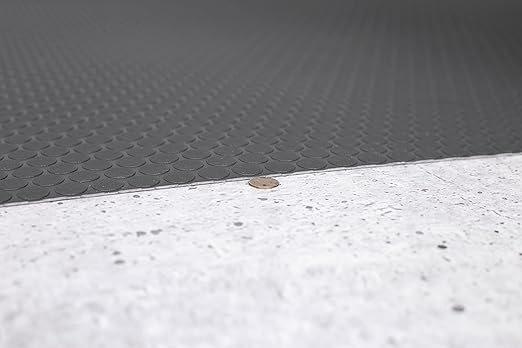 G-Floor Small Coin Pattern Vinyl Garage Flooring Mat (5' x 10', Slate Grey Color) - Versatile Protector Saves Your Floor from Spills and Dents