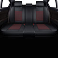 LINGVIDO Leather Car Seat Covers,Breathable and Waterproof Faux Leather Automotive Seat Covers for Cars SUV Pick-up Truck Sedan,Universal Anti-Slip Driver Seat Cover with Backrest (Rear Seat, Red)