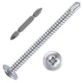 (100 pcs) Wensilon #10×2”for Sheet Metal Self-Tapping Screws 410 Stainless Steel Truss Head High-Strength Quick Tapping Screws
