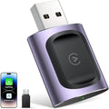 AuroraLink Wireless Carplay & Android Auto Adapter 2-in-1 Stable & No Delay Carplay Wireless Adapter Convert Wired to Wireless Car Play Dongle for iOS 10+/Android 11+ (Purple)