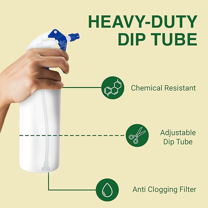 Spray Bottle Nozzle Replacement, Bottle Tops Only - Sprayer Nozzle Triggers for Heavy Duty, Commercial, Home Cleaning Solutions - Fits 8,16,24,32 oz Plastic & Glass Bottles, Mixed 3 pack